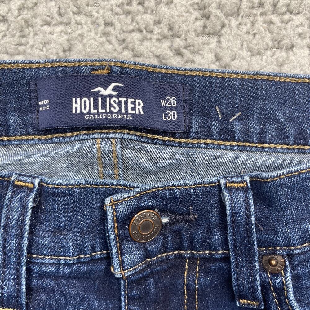 Hollister Jeans Womens 26X30 Blue Epic Flex Skinny Mid-Rise 28x28" Measurements - Picture 5 of 11